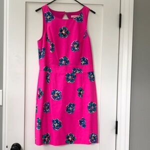 Lilly Pulitzer high cut colorful dress back cutout fitted knee length